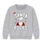 Cool Santa Rocks Shades Graphic Christmas Kids Sweatshirt