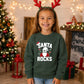 Cool Santa Rocks Shades Graphic Christmas Kids Sweatshirt