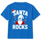Cool Santa Rocks Sunglasses Graphic Christmas Kids T-Shirt