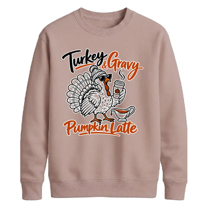 Cool turkey pumpkin latte art Thanksgiving Unisex Sweatshirt