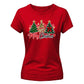 Cosy festive holiday tree print Christmas Ladies T-Shirt