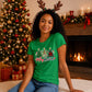 Cosy festive holiday tree print Christmas Ladies T-Shirt