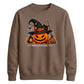 Cosy Spooky Witch Pumpkin Cat Halloween Unisex Sweatshirt
