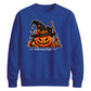 Cosy Spooky Witch Pumpkin Cat Halloween Unisex Sweatshirt