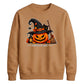 Cosy Spooky Witch Pumpkin Cat Halloween Unisex Sweatshirt
