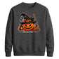 Cosy Spooky Witch Pumpkin Cat Halloween Unisex Sweatshirt