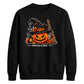 Cosy Spooky Witch Pumpkin Cat Halloween Unisex Sweatshirt