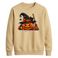Cosy Spooky Witch Pumpkin Cat Halloween Unisex Sweatshirt