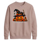 Cosy Spooky Witch Pumpkin Cat Halloween Unisex Sweatshirt