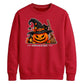 Cosy Spooky Witch Pumpkin Cat Halloween Unisex Sweatshirt