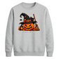 Cosy Spooky Witch Pumpkin Cat Halloween Unisex Sweatshirt