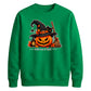 Cosy Spooky Witch Pumpkin Cat Halloween Unisex Sweatshirt