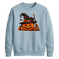 Cosy Spooky Witch Pumpkin Cat Halloween Unisex Sweatshirt