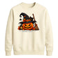 Cosy Spooky Witch Pumpkin Cat Halloween Unisex Sweatshirt