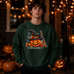 Cosy Spooky Witch Pumpkin Cat Halloween Unisex Sweatshirt