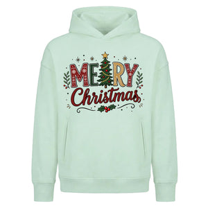 Cozy Festive Tree Typography Christmas Oversized Hoodie