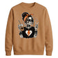 Cozy skeleton coffee print top Halloween Unisex Sweatshirt