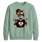 Cozy skeleton coffee print top Halloween Unisex Sweatshirt