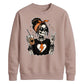 Cozy skeleton coffee print top Halloween Unisex Sweatshirt