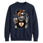 Cozy skeleton coffee print top Halloween Unisex Sweatshirt