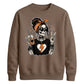 Cozy skeleton coffee print top Halloween Unisex Sweatshirt