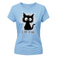 Crazy Fluffy Feline Im Fine Slogan Motif ladies fit T-Shirt