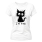 Crazy Fluffy Feline Im Fine Slogan Motif ladies fit T-Shirt
