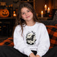 Creepy flying bat full moon night Halloween Kids Sweatshirt