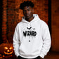 Creepy wizard dripping text graphic print Halloween hoodie