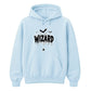 Creepy wizard dripping text graphic print Halloween hoodie