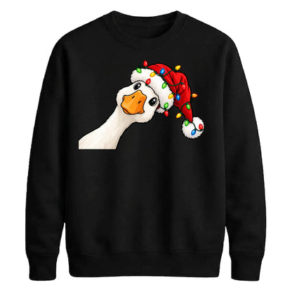 Curious holiday bird graphic Christmas Unisex Sweatshirt