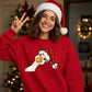 Curious holiday bird graphic Christmas Unisex Sweatshirt