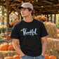 Cursive script thankful word Thanksgiving Unisex T-Shirt