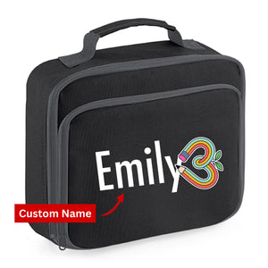 Cute Elephant Kids Lunch Bag with Custom Name Personalised Lunch Bag Cooler Box