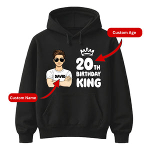 Personalized Birthday Gift Hoodie | Custom Birthday King Design for Him