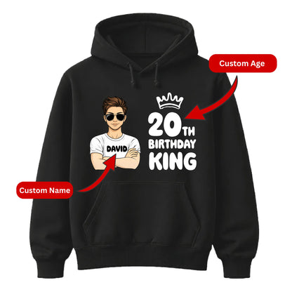 Personalized Birthday Gift Hoodie | Custom Birthday King Design for Him