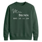 Custom Established Date Surname Graphic Bride Unisex Sweatshirt