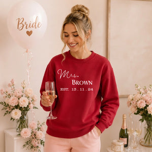 Custom Established Date Surname Graphic Bride Unisex Sweatshirt