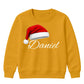 Custom festive name santa hat Christmas Kids Sweatshirt