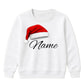 Custom festive name santa hat Christmas Kids Sweatshirt