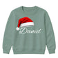 Custom festive name santa hat Christmas Kids Sweatshirt