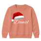 Custom festive name santa hat Christmas Kids Sweatshirt