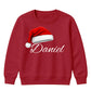 Custom festive name santa hat Christmas Kids Sweatshirt