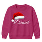 Custom festive name santa hat Christmas Kids Sweatshirt