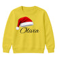 Custom festive name santa hat Christmas Kids Sweatshirt