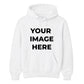 Custom image upload flexible placement trendy unisex hoodie