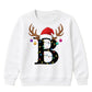 Custom initial reindeer light Christmas Kids Sweatshirt