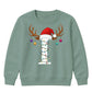 Custom initial reindeer light Christmas Kids Sweatshirt