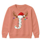 Custom initial reindeer light Christmas Kids Sweatshirt