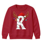 Custom initial reindeer light Christmas Kids Sweatshirt